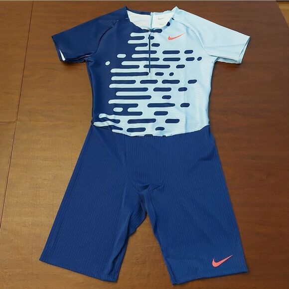 Nike Pro Elite Team 2023 Track Speedsuit Blue Made In USA DR4849-455 Men's Large - Picture 1 of 4